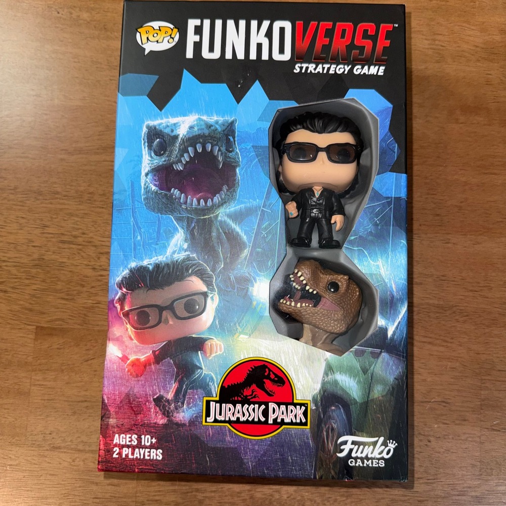 FunkoVerse Jurassic Park Strategy Game 101 Dr Ian Malcolm T-Rex Figures 2 Player